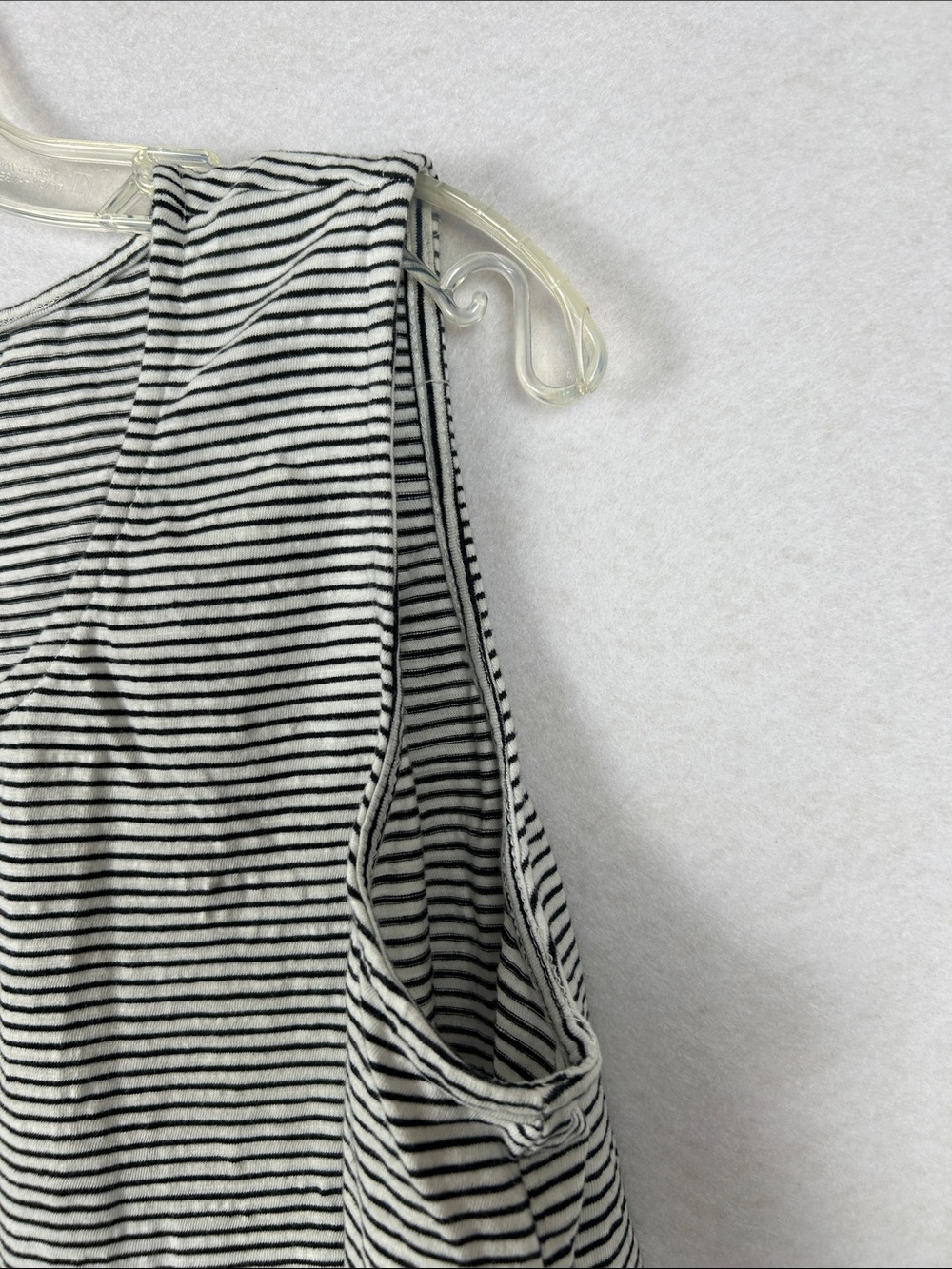 Lands End Womens Striped Sleeveless Tank Top Casual Cotton Split Hem XL - Picture 5 of 7